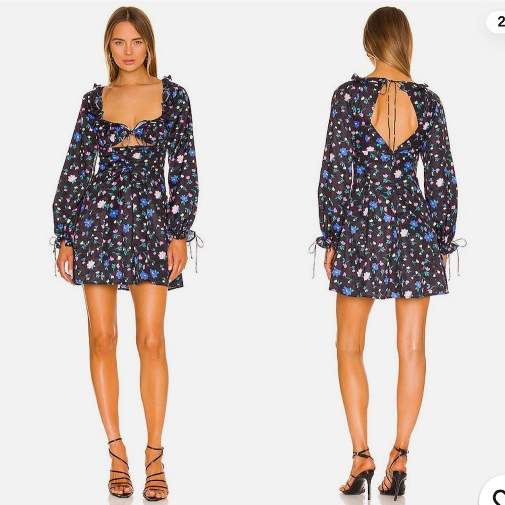 For love and lemons Lexy long sleeve cut out mini dress S NEW
